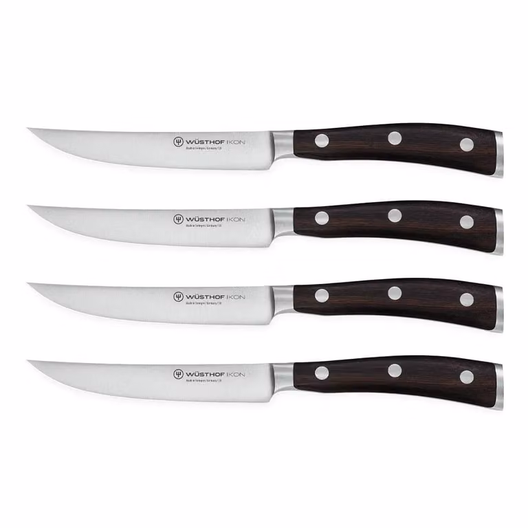 Wusthof Ikon Steakmessenset 4-delig met houten handvat