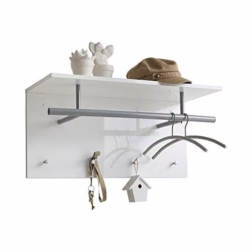 FMD Furniture Wandgarderobe Wit Hoogglans B/D/H: 72 x 35 x 29,3 cm
