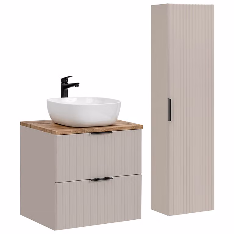 Lomadox Badkamermeubelset met 60cm wastafel, 2-delig, Kasjmier, ADELAIDE-56-CASHMERE