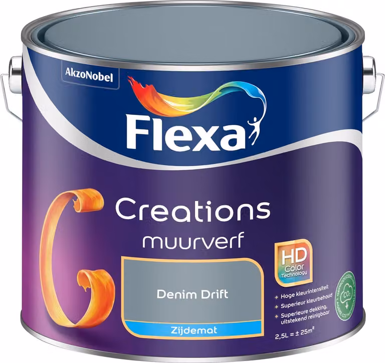 Flexa Creations Muurverf Zijdemat - Denim Drift - 2,5 l