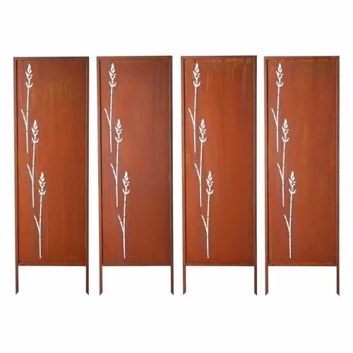 VEVOR Paravent van koolstofstaal, 4-delige set, Bruin, Breedte: 50 cm, Hoogte: 160 cm