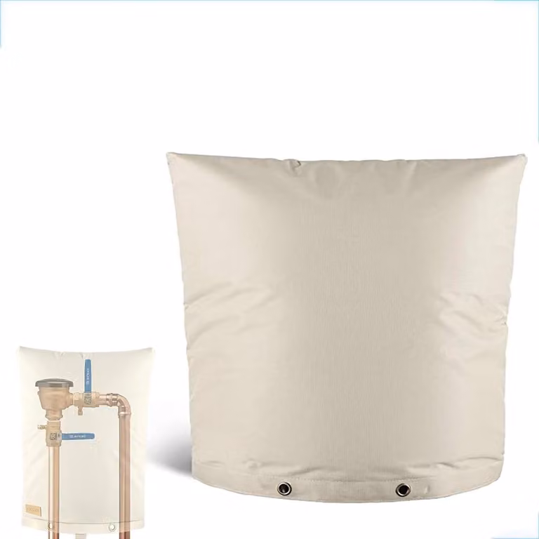 Isolatiehoes met terugstroombeveiliging en leidingbeschermer klep, drievoudig gestikt, Beige, B: 40,6 cm x H: 50,8 cm