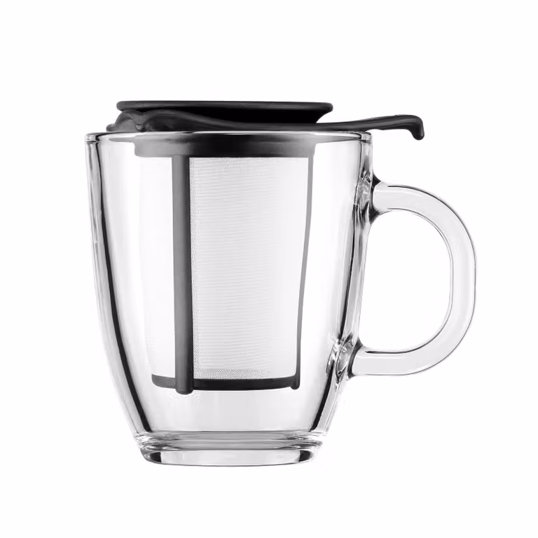 Bodum Yo-Yo theekop met zeef zwart