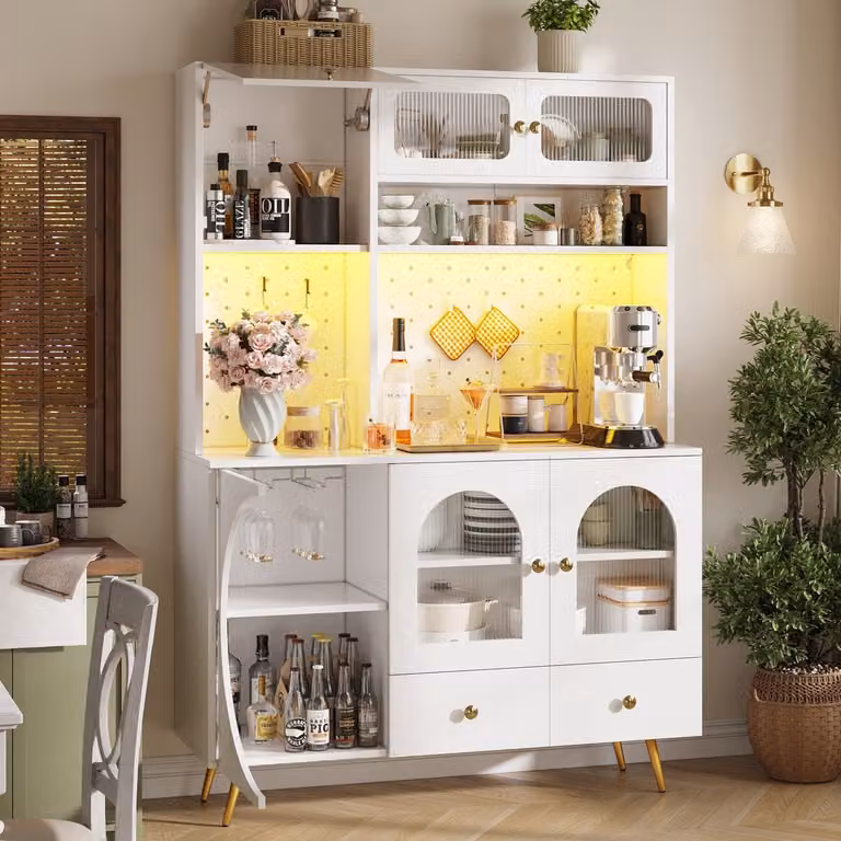 Modern Sideboard met LED-verlichting en Soft-close lades - Wit