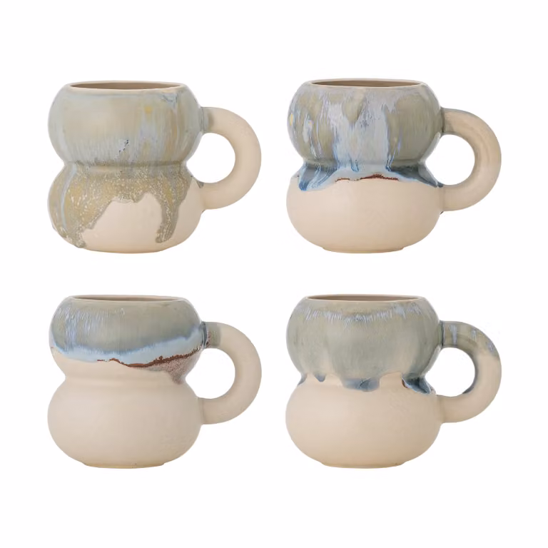 Bloomingville Luna mokken set van 4 stuks blauw