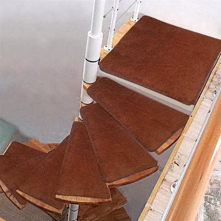 T-koffie Gebogen traptrede Antislip tapijtmat Zelfklevend - 80 x 33 cm