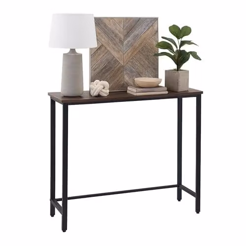 Relaxdays Sidetable Industrieel Metaal en MDF, H x B x D: 75 x 75 x 24 cm