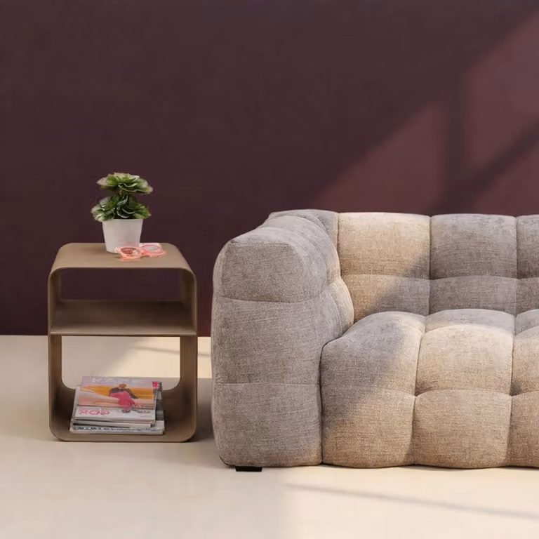 Kare Design Bijzettafel Lounge S, grijs, metaal, B/D/H: 38 x 33 x 53 cm