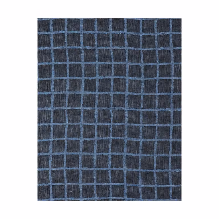 Fine Little Day Geruit jacquardgeweven tafelkleed Blue-black B/D: 147 x 147 cm