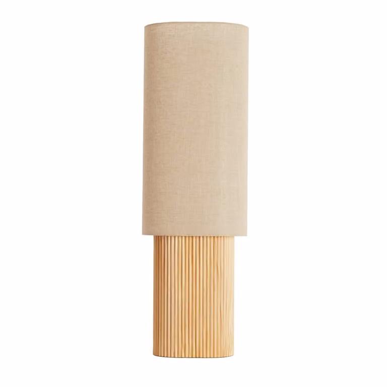 Light & Living Laslo Japandi tafellamp - Beige en hout - Hoogte: 94 cm