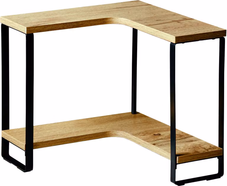 Kesper 27832 Keukenhoekrek met 2 niveaus, natuur en zwart, B: 30 cm, D: 30 cm, H: 28 cm