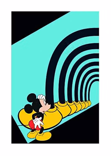 Komar Disney Mickey Mouse Foot Tunnel Kunstdruk voor de kinderkamer, Breedte: 50 cm, Hoogte: 70 cm