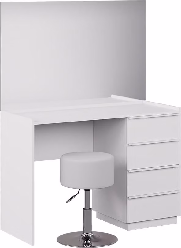 Vicco Viktoria Kaptafel Wit met Spiegel en Kruk, Breedte: 110 cm
