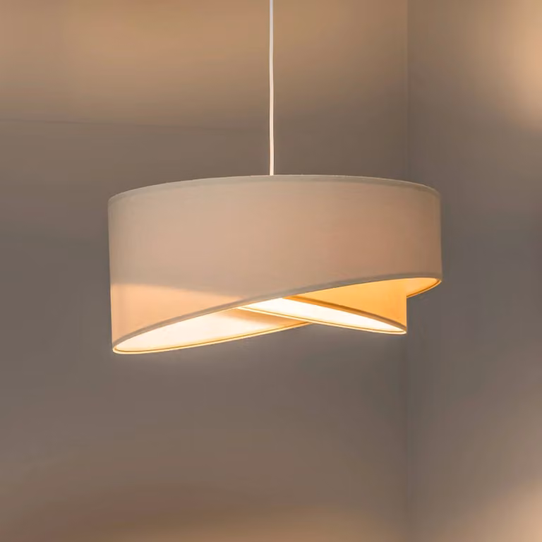 Maco Design Vivien Hanglamp, dimbaar, crème / amber, Textiel, Modern