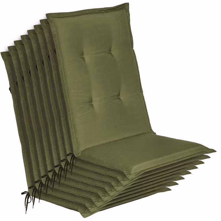 Beautissu set van 8 tuinstoelhoezen model Loft HL, olijgroen, B: 120 cm, D: 50 cm, H: 6 cm