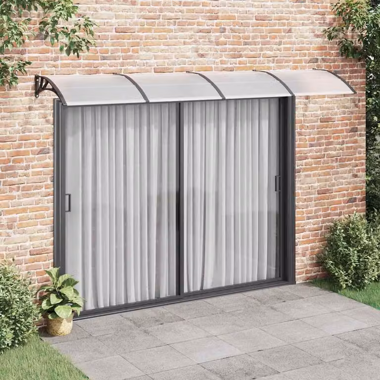vidaXL Overkapping voor deur, zwart, 350 x 100 cm, polycarbonaat