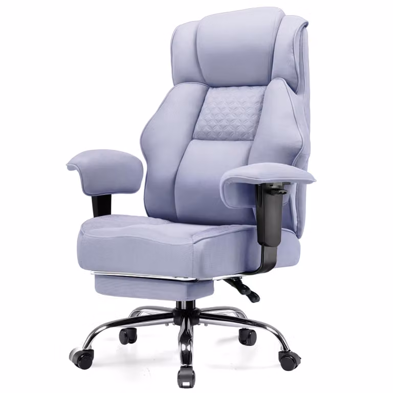 GTPLAYER Gaming stoel met voetsteun, ergonomische bureaustoel van hoogwaardige stof voor home office en gaming