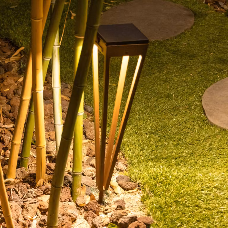 Les Jardins LED zonne-energiefakkel, bruin, Hoogte: 52 cm