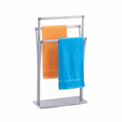 Relaxdays Handdoekrek staand, zilver, H x B x D: 86,5 x 50 x 20 cm
