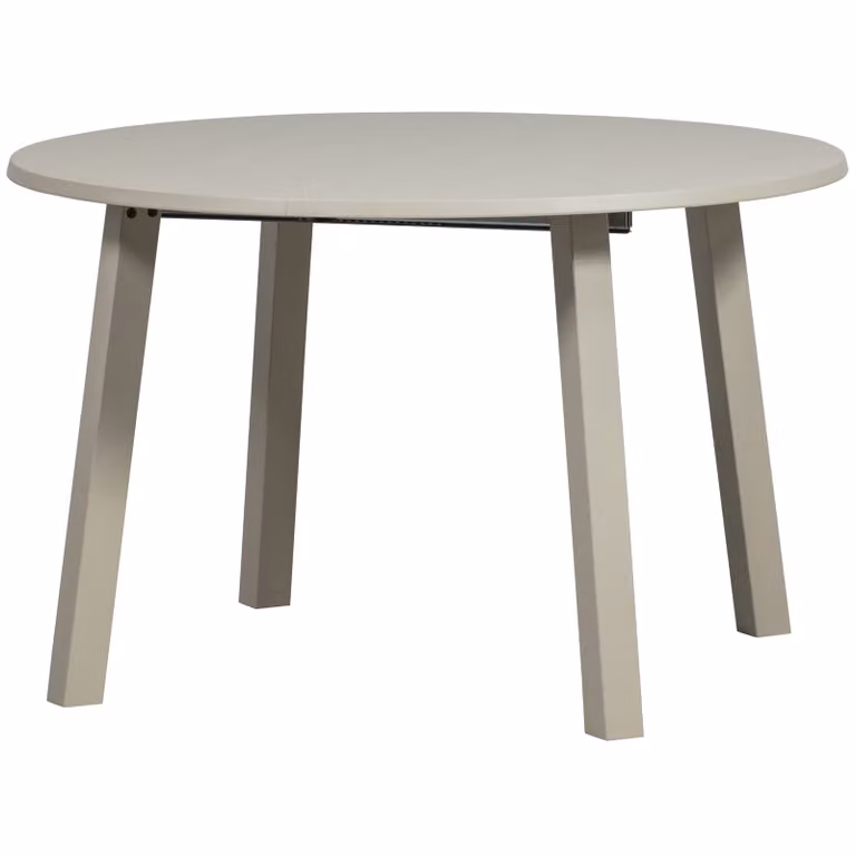WOOOD Janne Uitschuifbare Ronde Eettafel in Eikenhout, Dakargrau, Diameter: 120 cm