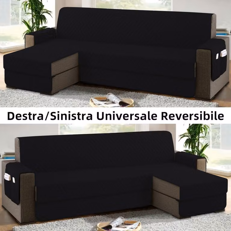 Waterafstotende bankhoes voor 4 personen, zwart, Lengte: 300 cm