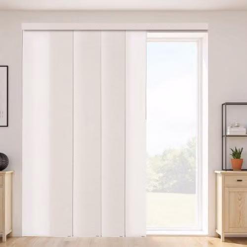 Vevor Paneelgordijnen met uitschuifbare rail, semi-transparant polyester, lichtbruin, Breedte: 116 cm tot 218 cm, Hoogte: 243 cm