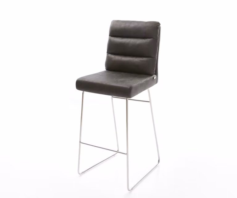DELIFE Barstoel Pela-Flex modern antraciet velvet met metalen frame