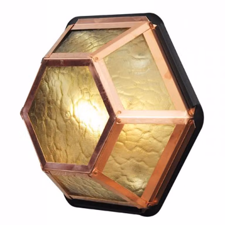 Klassieke wandlamp Castor Konstsmide - Koper/Geel/Transparant