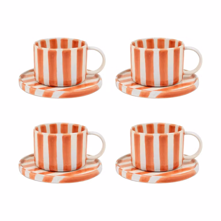 Olsson & Jensen Monica kop met schotel 4-pack - Roest