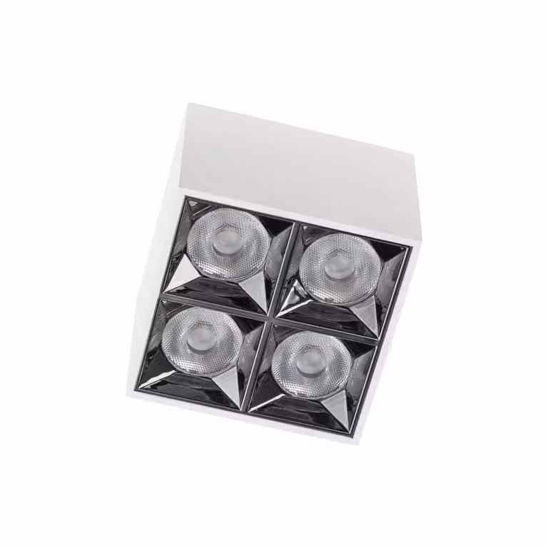 Lyora Witte opbouwspot Midi Led 2x2 leds 4000K aluminium en glas