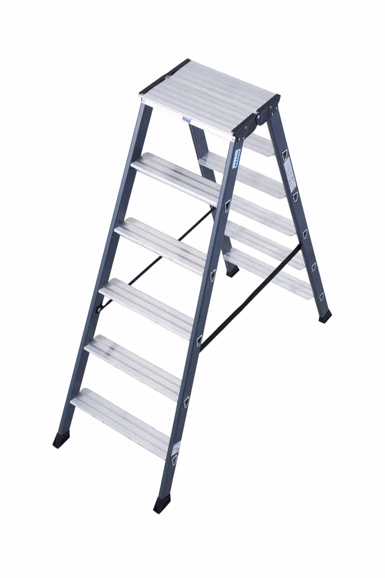 Krause Sepro D getrapte dubbele geleider, geanodiseerd, 2x6 treden