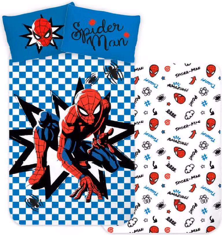 Mac Spider-Man dekbedovertrekset Heldenkracht voor kinderen, 135 x 200 cm met kussensloop 80 x 80 cm
