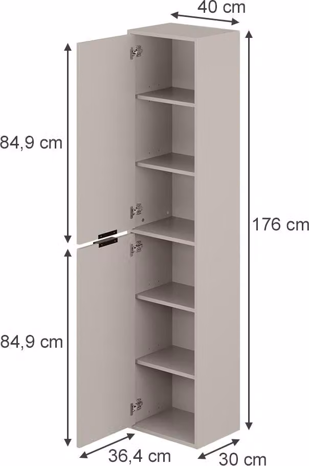 Vicco Ruford Badkamerkast Kasjmier met 2 deuren, H 176 cm x B 40 cm