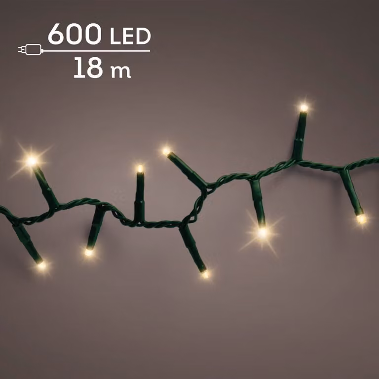 Lumineo LED compact sparkle rice lights 600 lampjes soft gold