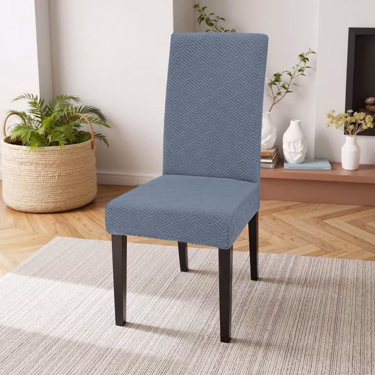 Unyqoos Set van 6 Stretchbare en Wasbare Stoelhoezen voor Eetkamerstoelen
