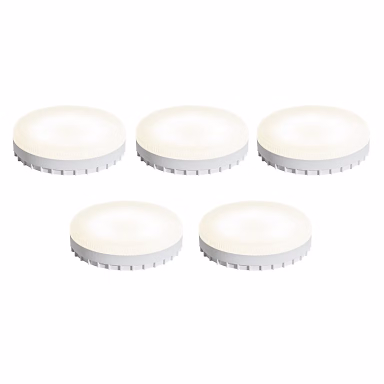 Set van 5 LUEDD GX53 Dim-to-Warm LED lampen, 7W, 750 lm, Wit