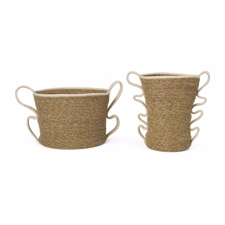 Ferm Living Verso opbergmand 2-delig van zeegras in wit en beige
