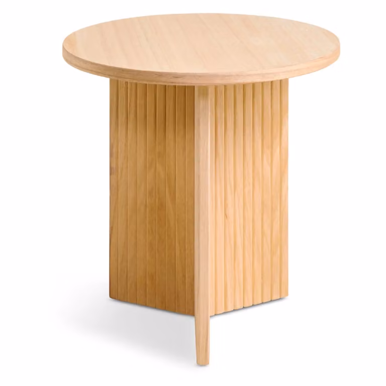 Nest of Nora Ronde houten bijzettafel met latten onderstel - Naturel