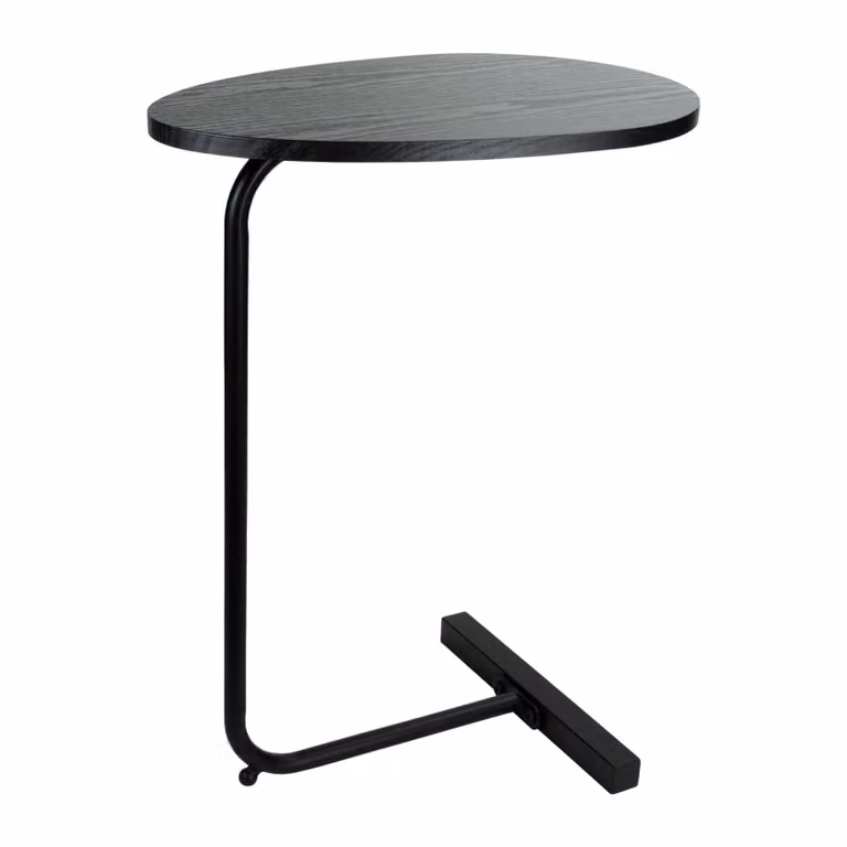 QUVIO Bijzettafel Ovaal Zwart B: 60,0 cm, D: 45,0 cm, H: 30,0 cm