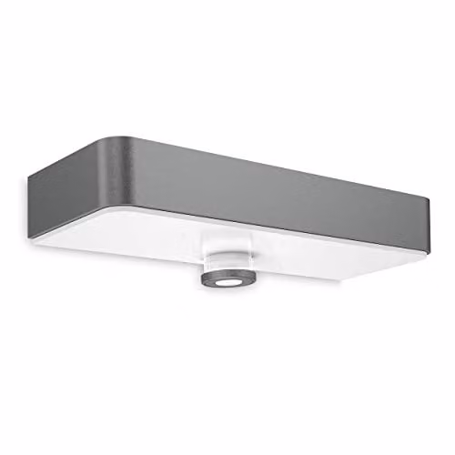 Steinel XSolar SOL-O S LED buitenwandlamp op zonne-energie met bewegingssensor en schemersensor, zwart/wit/grijs