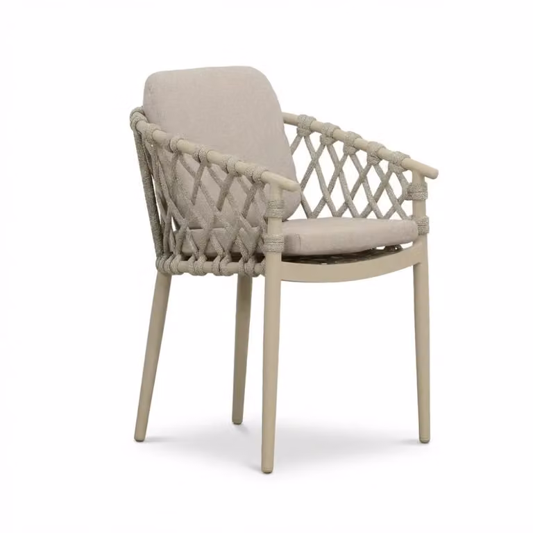 LUX outdoor living Cleveland tuinstoel aluminium en touw beige