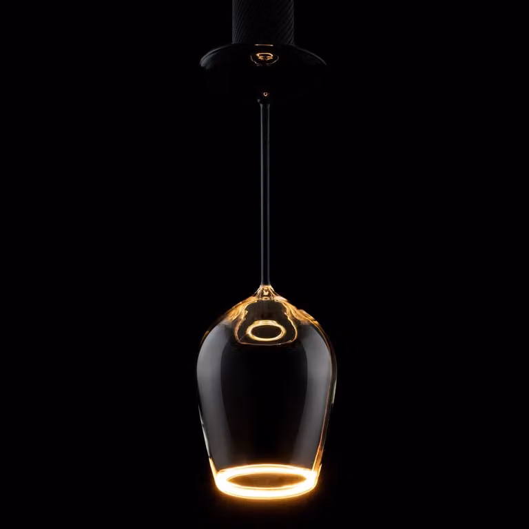 Segula Floating LED Wijnglas Lichtbron - E27 - 5W - 500 lumen - 2200K - Transparant - Ø 12 cm