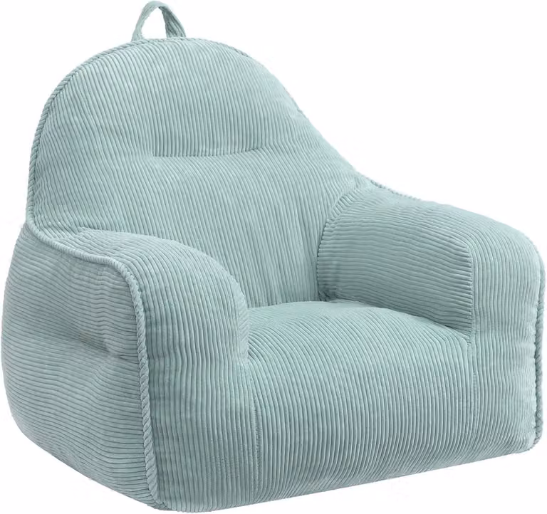 SnelShoppen Kids Bean Bag Stoel voor Peuters - Comfortabele Zitzak voor Kinderen - Grijs-Groen
