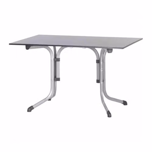 Sieger KT 3160-50 Boulevard klaptafel met vivodur-plaat en stalen buisframe, leisteen decor, grafiet/leisteen antraciet, B/D: 120 x 80 cm