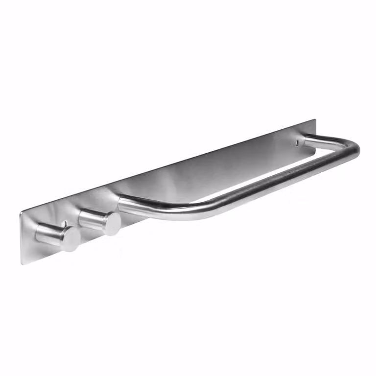 QUVIO Handdoekhouder met haken - RVS