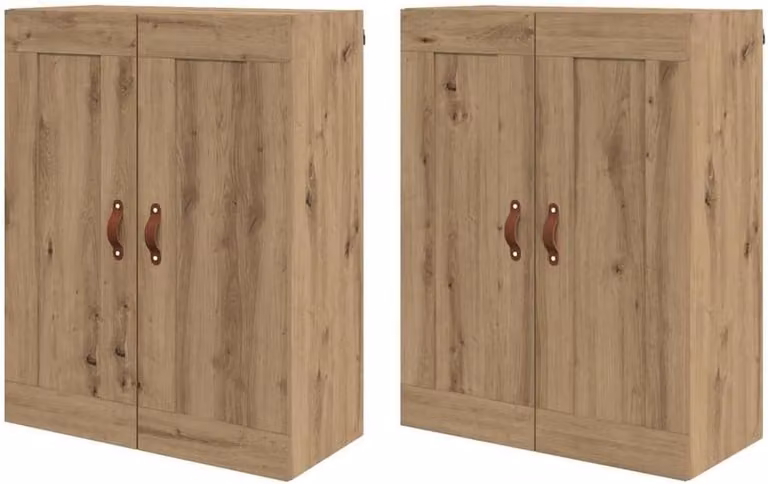 Moderne Wandkasten Set in Artisan Eiken voor Woonkamer of Home Office, B: 695 cm, D: 34 cm, H: 90 cm