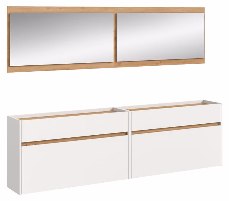 Drive garderobe opstelling D34 wit met deuren en laden voor de hal
