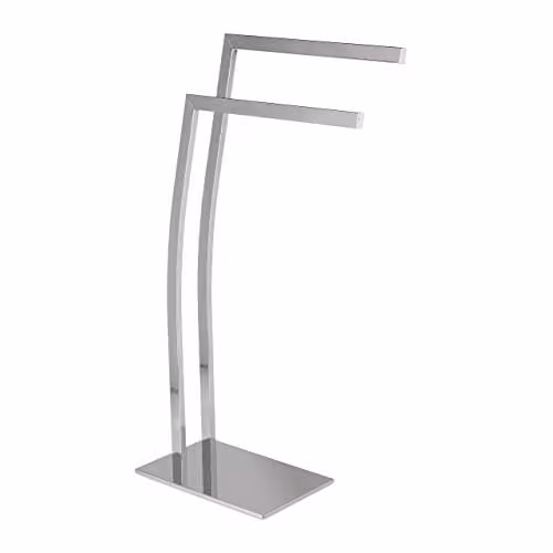 Relaxdays WIMEDO handdoekrek van roestvrij staal, staand, zilver, H x B x D: 80 x 32 x 20 cm