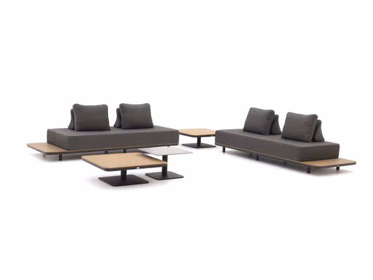 Bellagio Hoek loungeset voor 4 personen - Grijs - Aluminium met textiele kussens