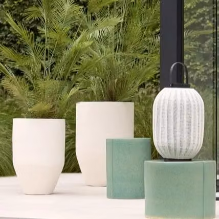 Light en Living Pot deco Set van 3 Sirolo Crème Keramiek Modern Rond B/D/H: 30 x 46 cm, 40 x 55 cm, 52 x 71 cm